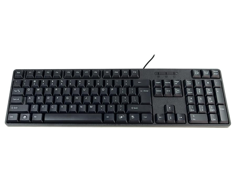 HDWR typerCLAW-PC100 ergonomiczna i trwała, czarna klawiatura przewodowa, multimedialna, klawiatura numeryczna, USB 3.0, Plug & Play dla Windows