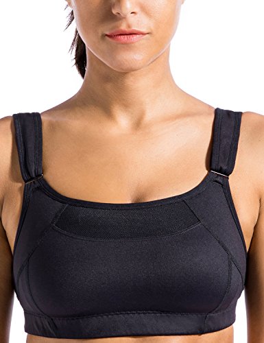 Image of SYROKAN Front Adjustable Sports Bras for Women High Impact | Front Velcro Straps, Wirefree, Double layer Cups, U Back, No Bounce, Running Bra