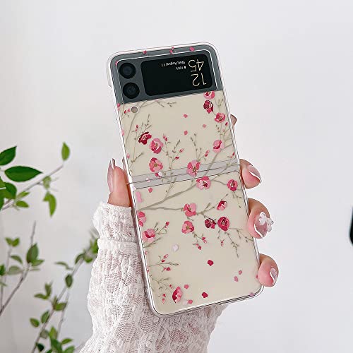 Coque Samsung Z Flip 4 antichoc transparente PC rigide avec motif floral