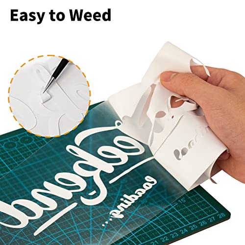 Vinylrus Heat Transfer Vinyl-12” X 25Ft White Iron On Vinyl Roll For Shirts, Htv Vinyl For Silhouette Cameo, Cricut, Easy To Cut & Weed #TOP3