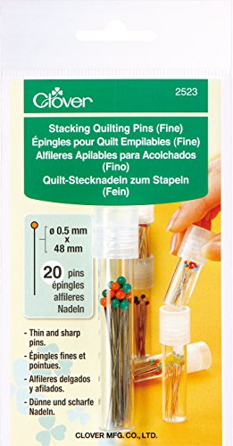 Clover 2523 Stacking Quilting Pins, Fine 20 Pins Included