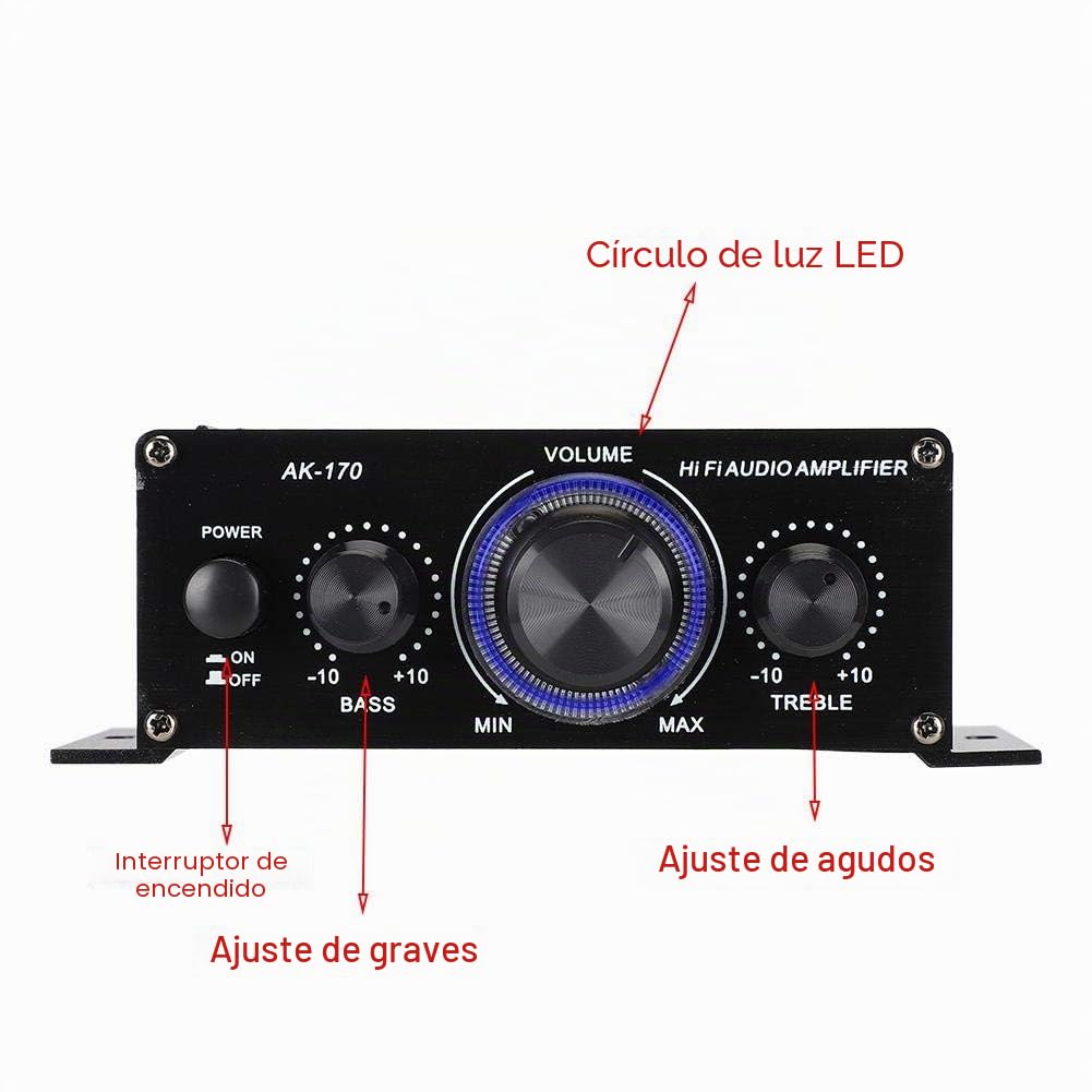 Amplificador de potencia de audio, amplificador de potencia estéreo de 47 K, 40 W, amplificador de audio de radio FM, carcasa de aluminio, amplificador de audio portátil, mini amplificador Hifi