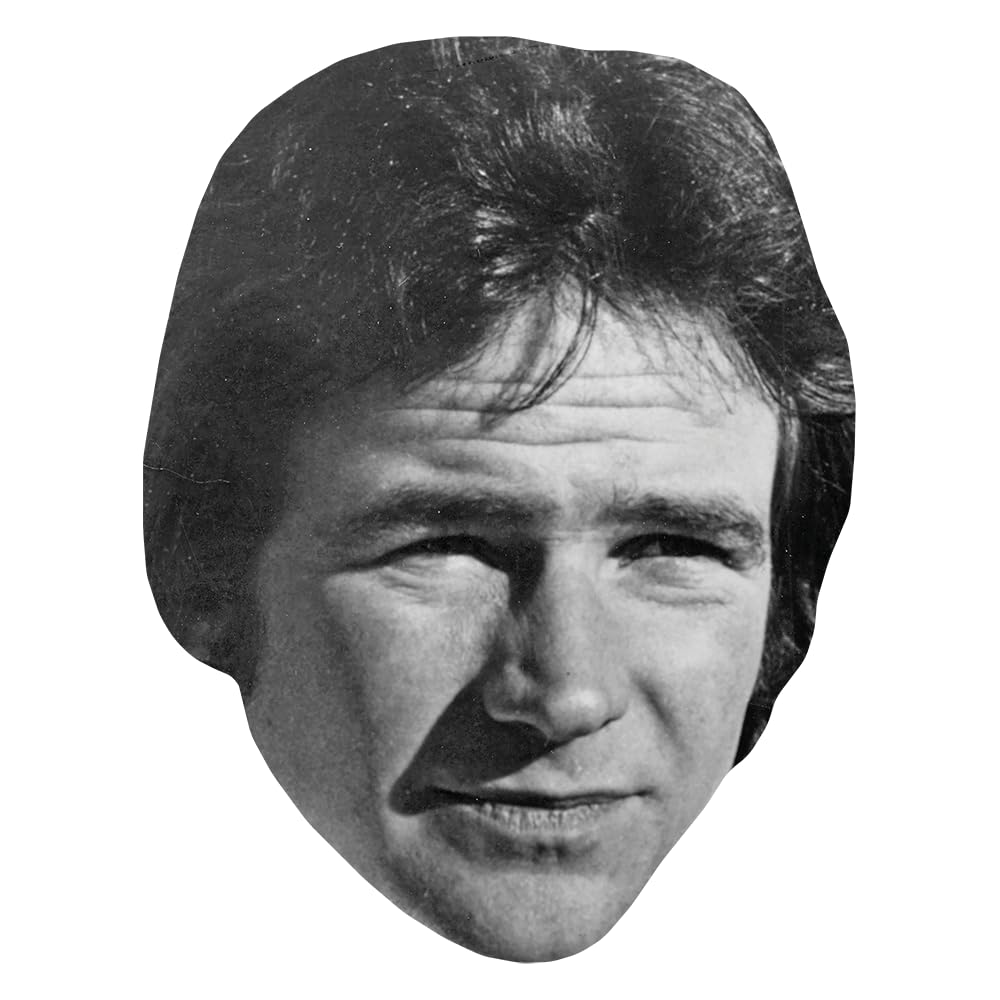Barry Sheene (BW) Celebrity Mask, Flat Card Face, Fancy Dress Mask
