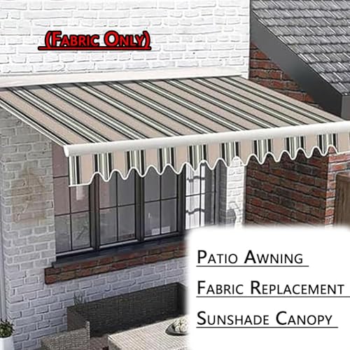 Zapasowa tkanina markizy na patio 200 x 150 cm i 500 x 300 cm, wodoodporna, zielona, płócienna, ochrona przed deszczem, idealna do użytku na zewnątrz (300 x 200 cm)