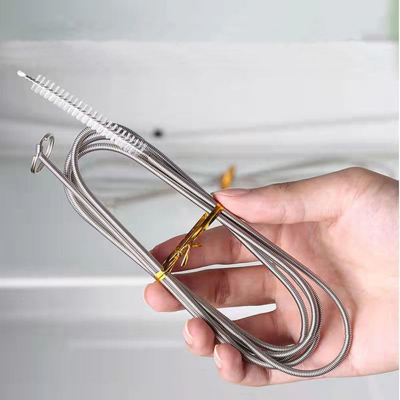 Kit de drenaje para refrigerador, 5 piezas: cepillo limpiador, varilla antiobstrucción y jeringa de succión con manguera para mantenimiento higiénico del frigorífico miniatura 5