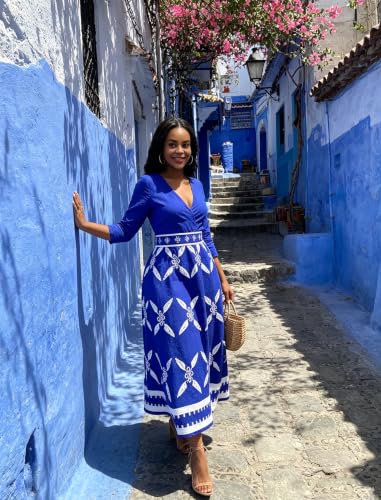 Image of VisiChenup African Print Dress for Women Casual Midi Dress