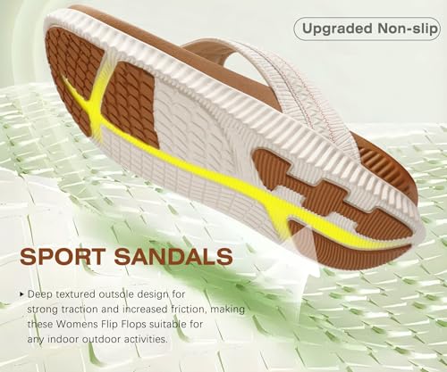 Image of KuaiLu Womens Orthotic Cushion Flip Flops Sport Recovery Walking Sandals for Women with Comfortable Arch Support - Adjustable Flatform Slip On Indoor Outdoor For Summer Casual