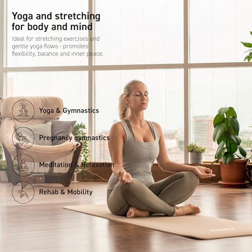 Image of MSPORTS Yoga Mat Premium Non Slip Thick - Extra Comfortable Exercise Mat for Home Workouts, Pilates, Stretching & Gym - Cushioned NBR Foam, Gym Mat with Strap, for Women & Men