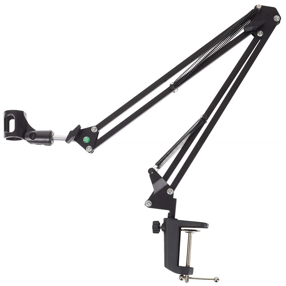 AU-B01 Microphone Suspension Boom Scissor Arm Stand, Black