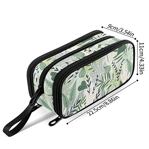 Image of Fustylead Exotic Plants Nylon Pencil Bag Large Storage Pouch Pen Case Makeup Bag Simple Stationery Bag School College Office Organizer for Teens Boys Girls Student
