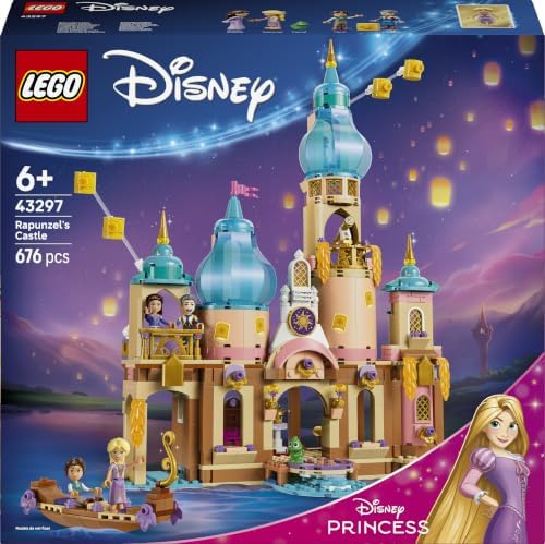 LEGO Disney Princess Rapunzels Schloss 43297 | Spielzeug ab 6 Jahren für Mädchen, Ausstellungsmodell mit 4 Mini Puppen, Pascal Figur & Zubehör, Geschenk, 676 Teile