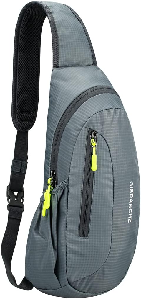 Gisdanchz Waterproof Lightweight Nylon Sling Rucksack Bag for Sports and Outdoor