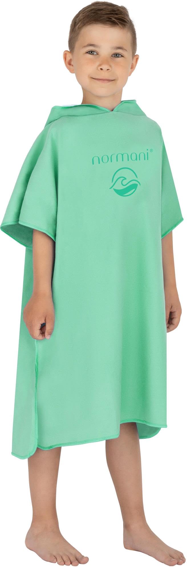 normani Kinder Mikrofaser Badehandtuch Strandtuch Badeponcho mit Kapuze aus 80% recyceltem Material für Jungen und Mädchen von 2-13 Jahren