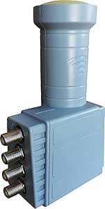LNB QUAD Universale Con 4 Uscite - Per Impianti Satellitari, Doppia Schermatura