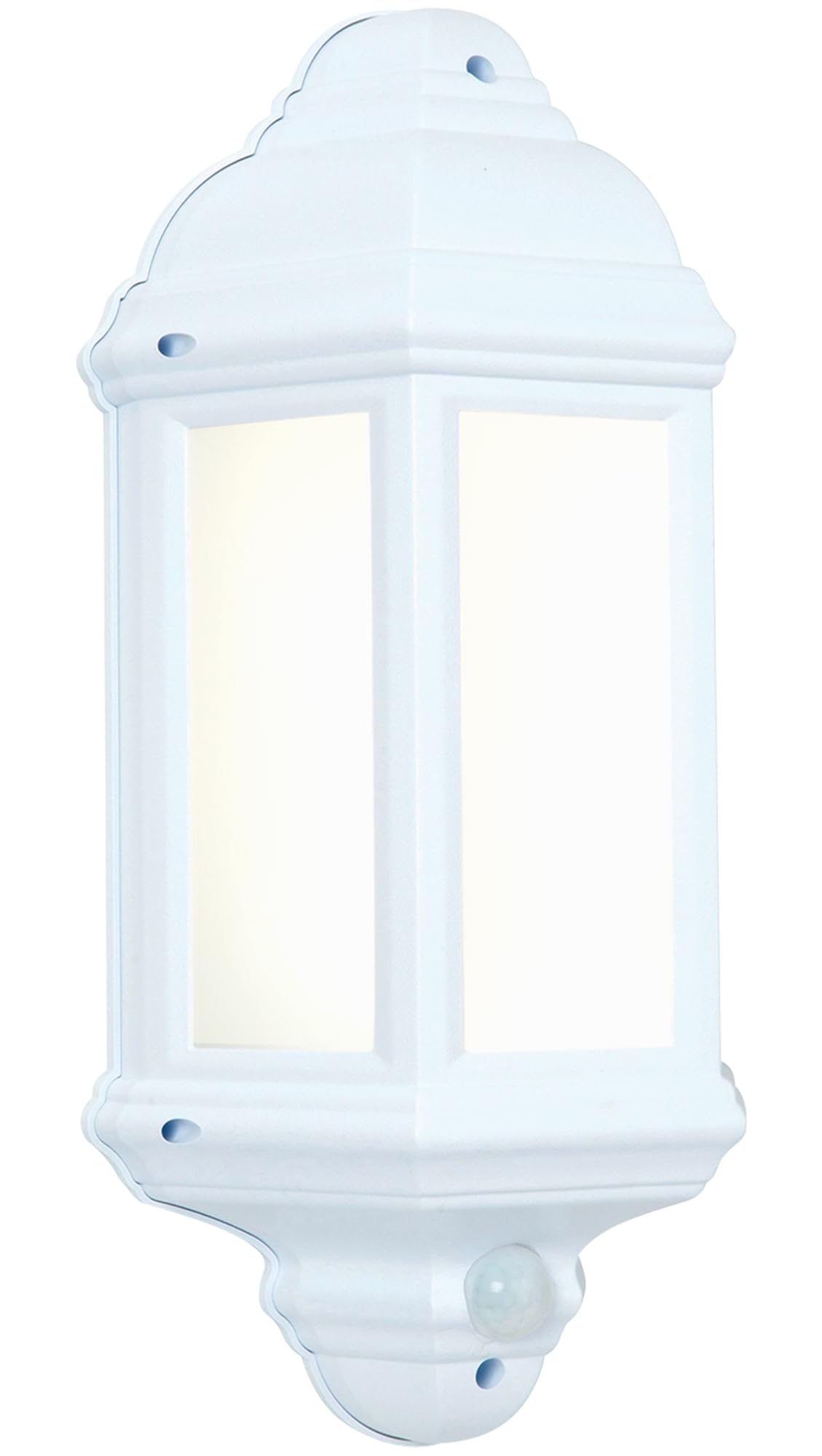 Betta Lighting White Traditional Style 7W Outdoor Motion Sensor Pir Security Ip44 Cool 4500K Led Classic Wall Light Half Lantern