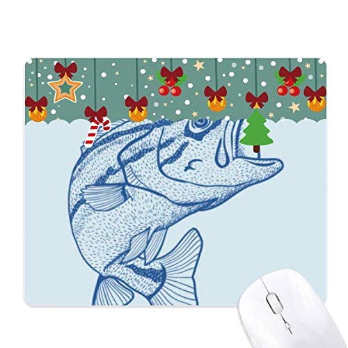 Tapis de souris Noël bleu grainé d'exception en caoutchouc dense