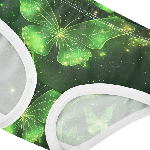 Aesthetic Toddler Underwear Floral 2t Cotton Panties for Girl Green Glowing Butterflies Dark Underpants Briefs4