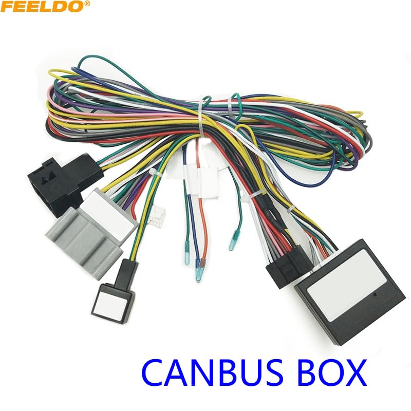 Car for Audio Radio DVD Android 16PIN Power Cable Adapter with Canbus Box for Ford Fiesta(09-11) Power Wiring Harness #HQ6471 - (Color Name: Black)