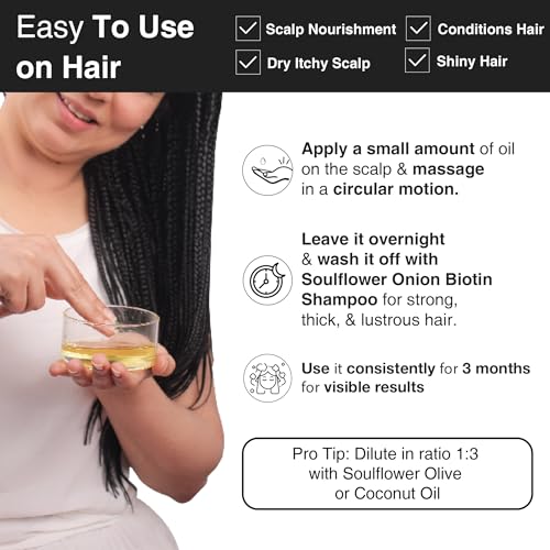 Image of Soulflower Castor Oil for Hair & Skin, Clinically Proven Hair Oil for Hair Growth, Anti Hair Fall, Skin Hydration & Split End Repair | 100% Pure, Ecocert Organic Certified, Natural, 120ml