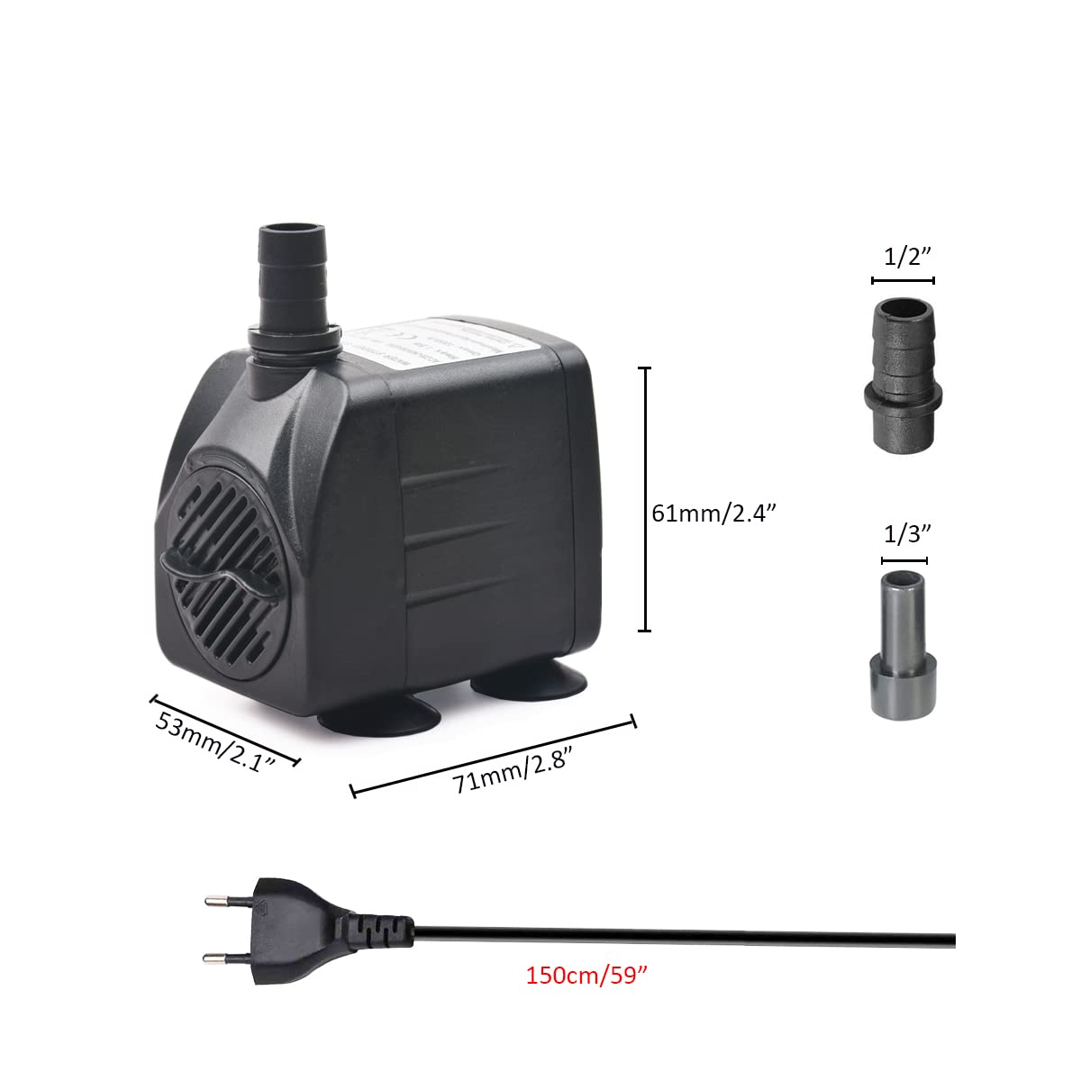pompe à eau submersible 1000 L/h 15 W – pompe d’aquarium ultra-silencieuse et réglable pour étang, fontaine, réservoir de poissons et systèmes hydroponiques