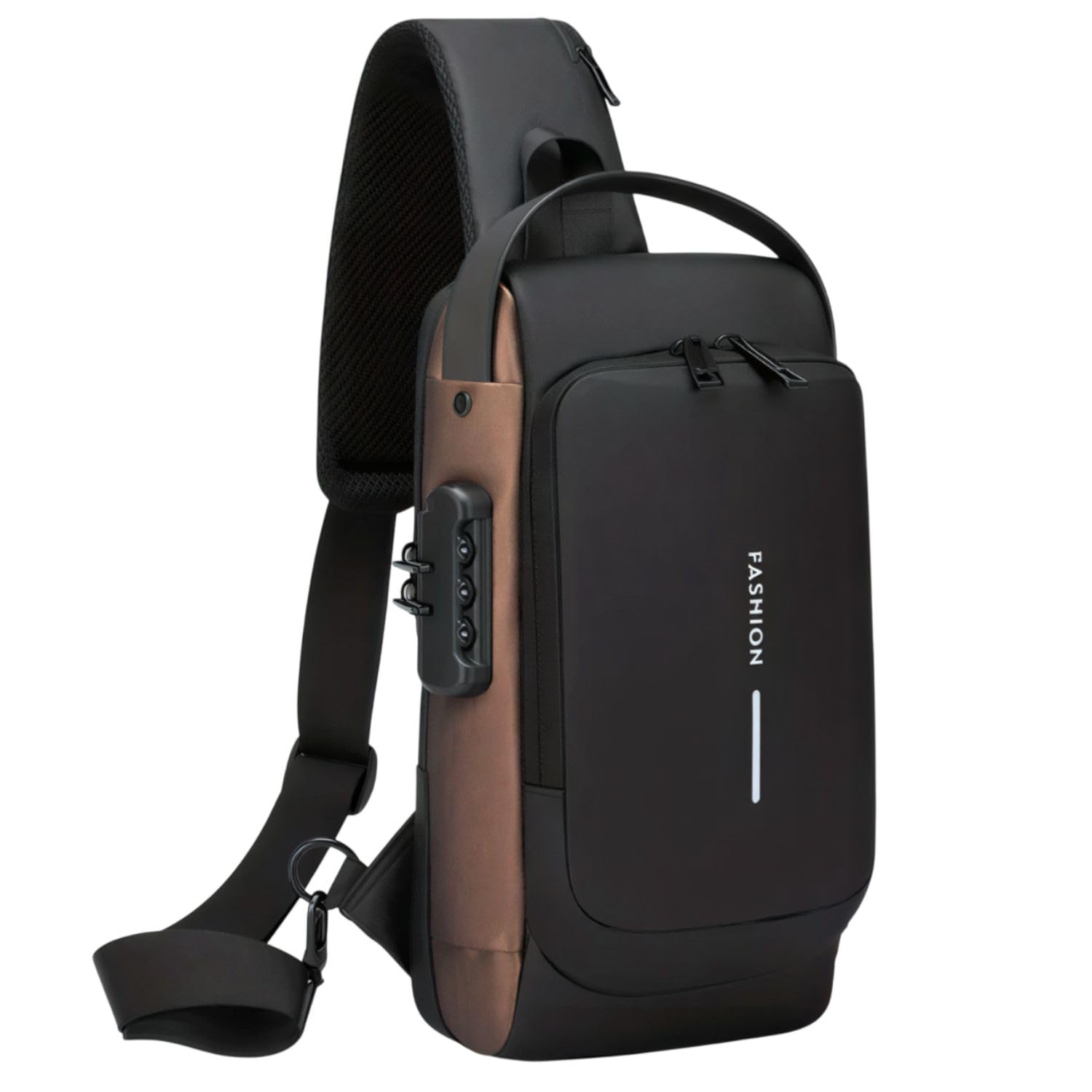 funblast Anti-Theft Crossbody Messenger Sling Bag - Waterproof Gadget Chest Bag with TSA Lock & USB Charging Port for Power Bank Attachment, Chest Bag for Travel, Running, Outdoor-picture-30