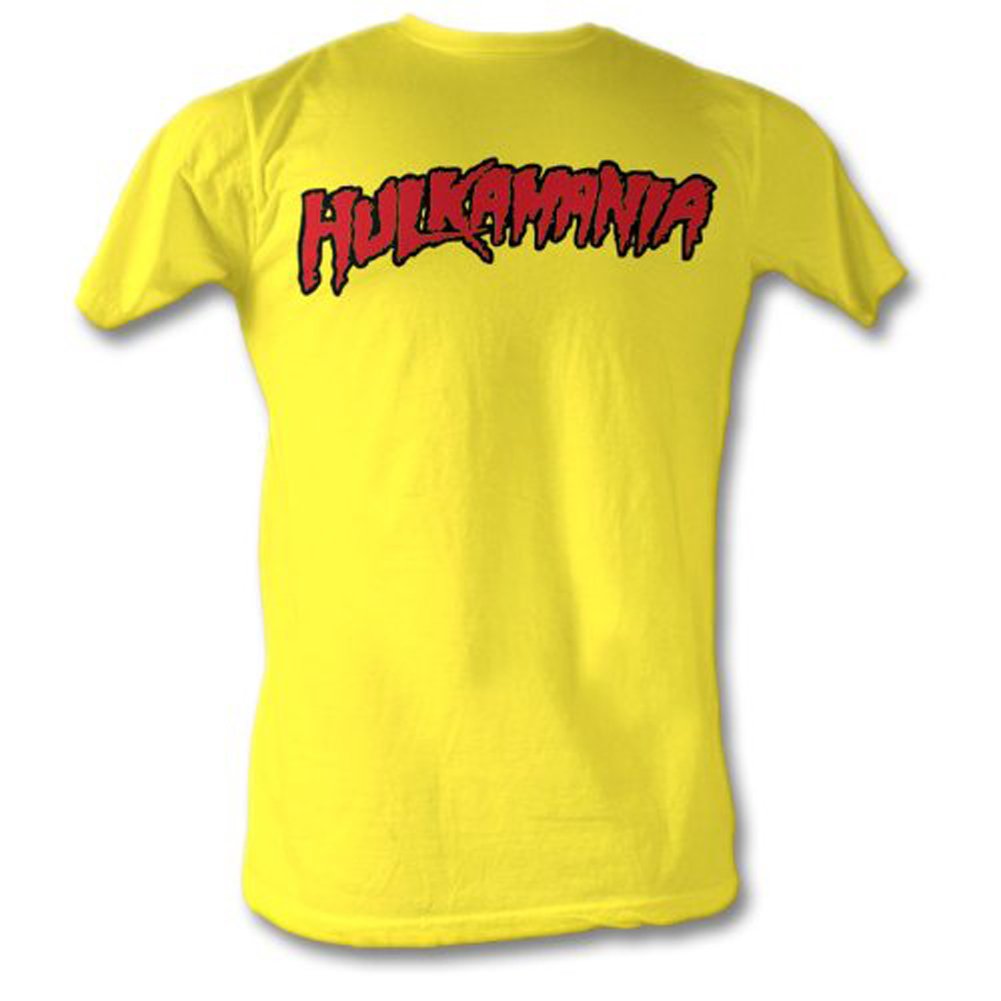 Hulk Hogan "Hulkamania" Yellow Adult Size XL T-Shirt (101)