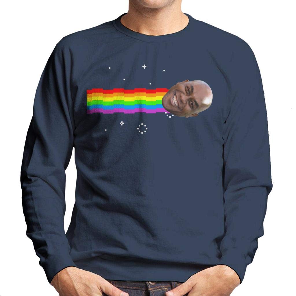 Cloud City 7 Ainsley Harriott Nyan Cat Meme Men's Sweatshirt Navy Blue