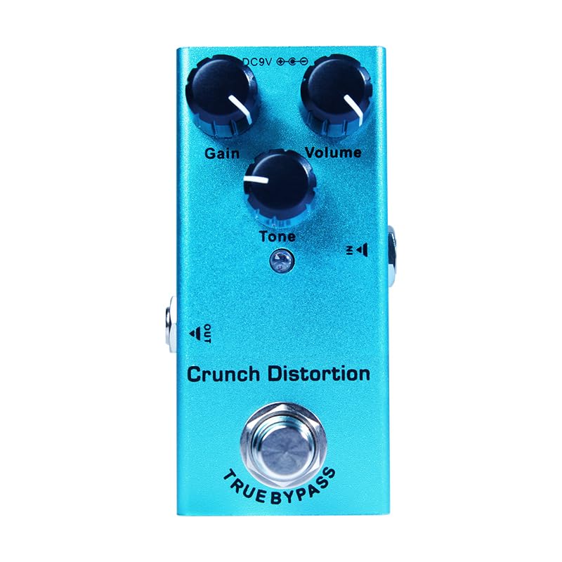 Cate Crunch Distortion Effect Pedal for Electric Guitar, Mini Mono Design, Powered by DC 9V, Features True Bypass Functionality, Designed Specifically for Tone Shaping in Electric Guitar Effects