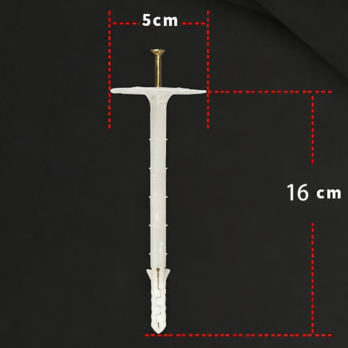 Dämmstoffdübel 6cm Teller Längen 10cm 12cm 14cm 16cm (100 Stück) – Schlagdübel WDVS Styropordübel für EPS Polystyrol, Fassadendämmung, Verzinkte Nägel