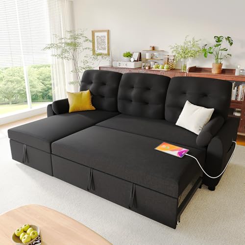 Ucloveria Sleeper Sofa Bed, 86' Convertible Sectional...