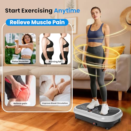 Image of AXV Vibration Plate Fitness Platform Exercise Machine Vibrating Shaking Full Body Shaker Workout Vibrate Stand Shake Board Sport for Weight Loss Fat Burner for Gym Home Office