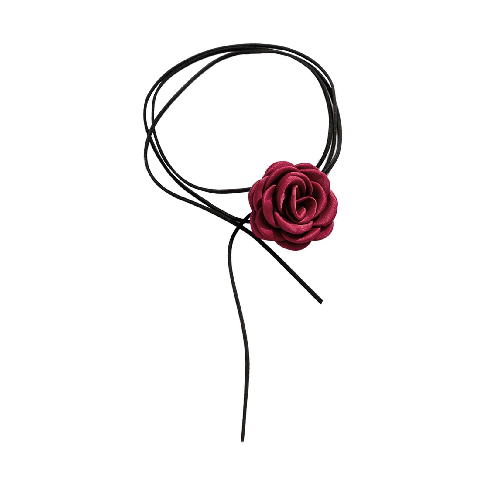 UJEAVETTE® Flower Choker Necklace For Women Girls Elegant Necklace Wedding Party Red 3 (B0CBM6CBTY) Amazon Price History, Amazon Price Tracker