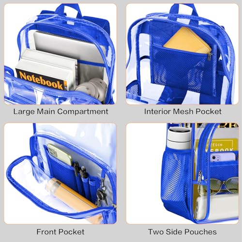 Image of PAMANO Clear Backpack, Heavy Duty Transparent Reinforced Bottom See Through for College, Travel Work Security