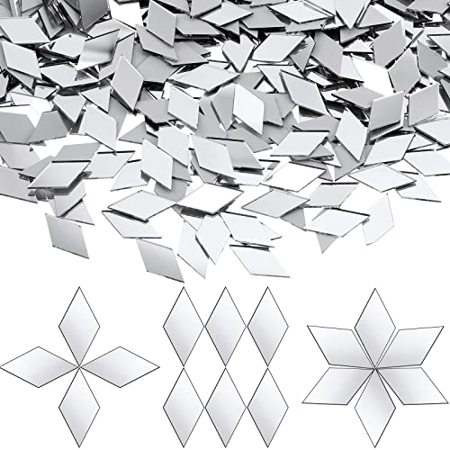 1000 Pcs Mini Diamond Shape Mirror Tiles for Crafts,1 x