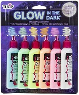 Tulip 29025 Dimensional Glow Fabric Paint, 6-Pack
