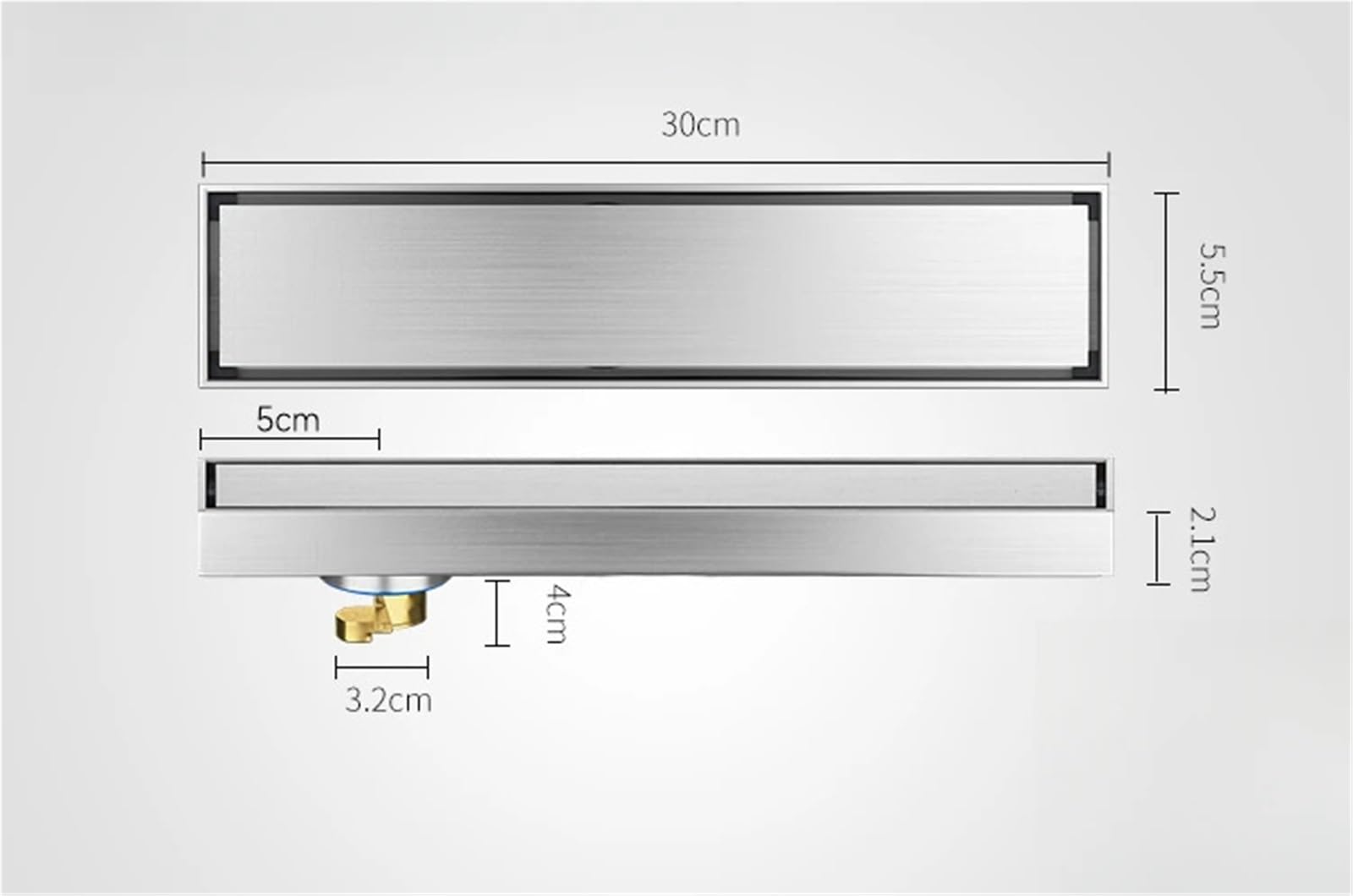 Desague Ducha 5, CM Extremadamente Estrecho 20-90CM Drenaje de Piso Cuarto Ducha Lineal mínimo baño 304 Acero Inoxidable