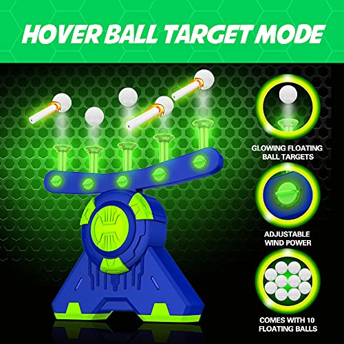 Image of BAODLON Shooting Games Toy for Age 5, 6, 7, 8, 9, 10+ Years Old Kids, Boys - Glow in The Dark Floating Ball Target with Foam Dart Toy Gun, 10 Balls /5 Targets - Ideal Gift