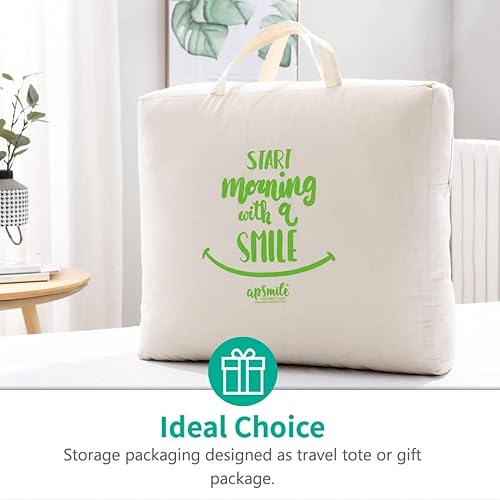 Vista 38 de APSMILE Edredones de fibras de plumas de plumón tamaño Queen, colección de hotel para todas las estaciones, extra suave y esponjoso, edredón Blanco