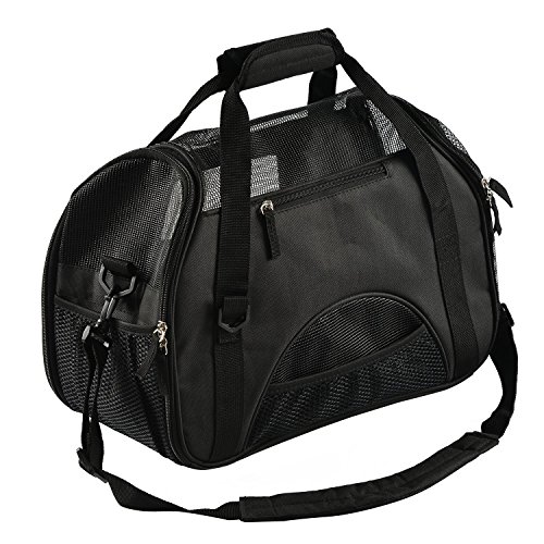 Pettom Sac de Transport d'animaux petit Sac à Main de Transport Respirable avec Coussin Démontable en Oxford Lavable et Pliable pour Chien Chat Lapin - Noir Pettom Sac de Transport d'animaux petit Sac à Main de Transport Respirable avec Coussin Démontable en Oxford Lavable et Pliable pour Chien Chat Lapin - Noir