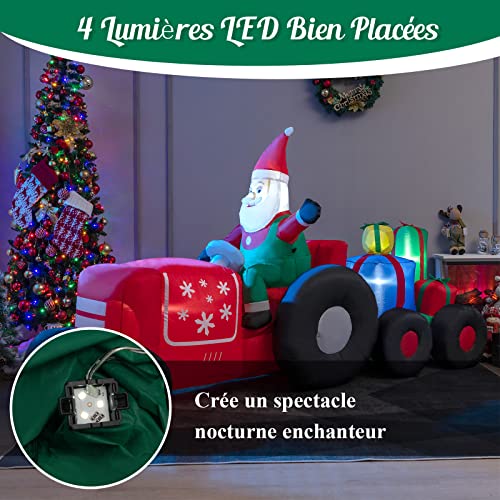 GOPLUS-Camion-Gonflable-de-Noel-de-270-cm-de-Long-avec-Pere-Noel-et-Cadeaux-Decoration-Noel-Exterieur-Eclairee-Pere-Noel-Gonflable-conduisant-Camion-transportant-des-Cadeaux GOPLUS Camion Gonflable de Noël de 270 cm de Long avec Père Noël et Cadeaux, Décoration Noel Extérieur Eclairée, Père Noël Gonflable conduisant Camion transportant des Cadeaux – Image 6