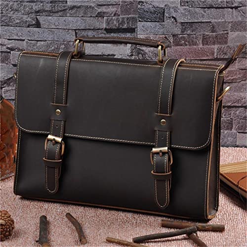 Genuine Leather Men's Briefcase 13'' Laptop Tote Business Shoulder Messenger Bag Casual Crossbody Hand Bag2
