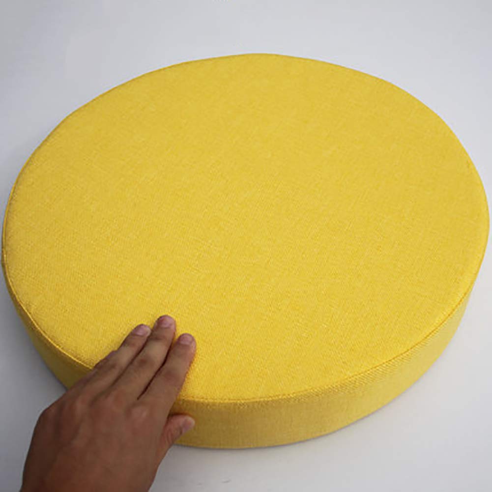 Coussin de chaise rond japonais futon jaune 50cm épaisseur 8cm pour assise confortable
