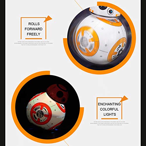 8-Inch 2.4G RC BB-8 Rolling Astromech Droid Remote Control Robot SW - The Rise of Skywalker Action Figure Ball Toys with Music Sound Box