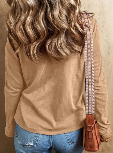 Acelitt Womens Casual Fall Long Sleeve V Neck Floral Tshirts Tops,S-XXL3