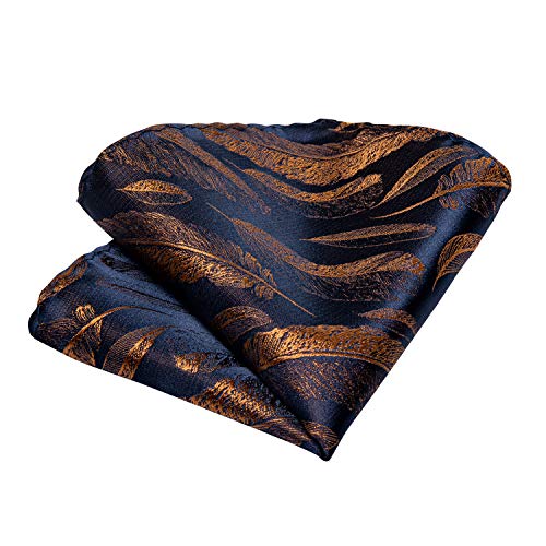Image of DiBanGu Mens Paisley Tie Set Silk Woven Jacquard Necktie and Pocket Square Cufflinks Gift Set for Wedding Bussiness