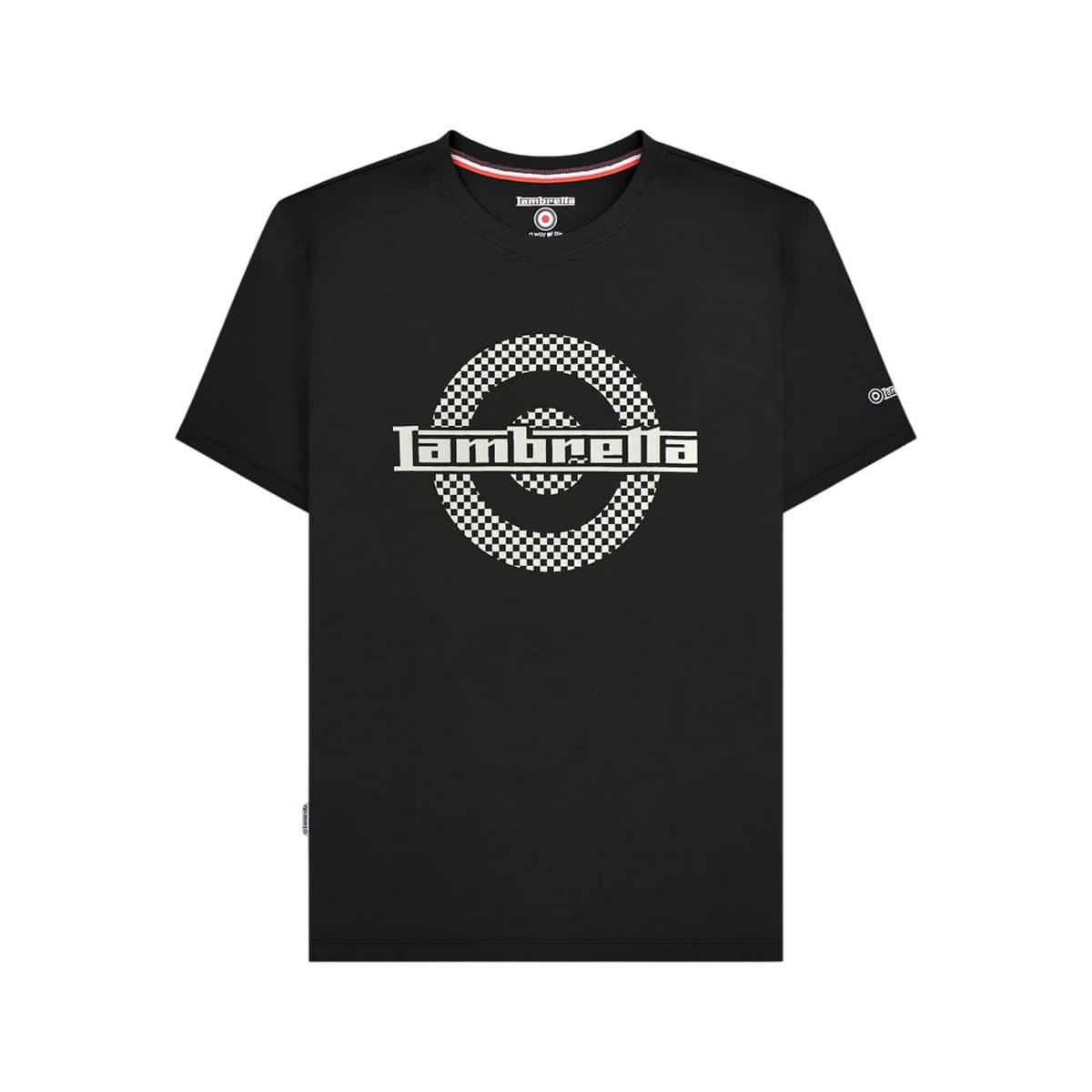 Lambretta Men's Black Two Tone Target T Shirt (Uk, Alpha, 4XL, Regular, Regular, )