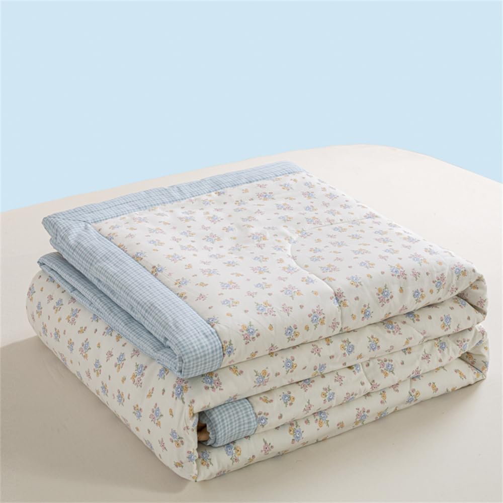 Mateju Modern Bettüberwurf Tagesdecke de Gesteppt, Baumwolle Tagesdecken Überwurf Atmungsaktive Leicht Dünn Sommerdecke,Steppdecke Weich Sofaüberwurf Für Bett (Blumen,200 * 230cm)