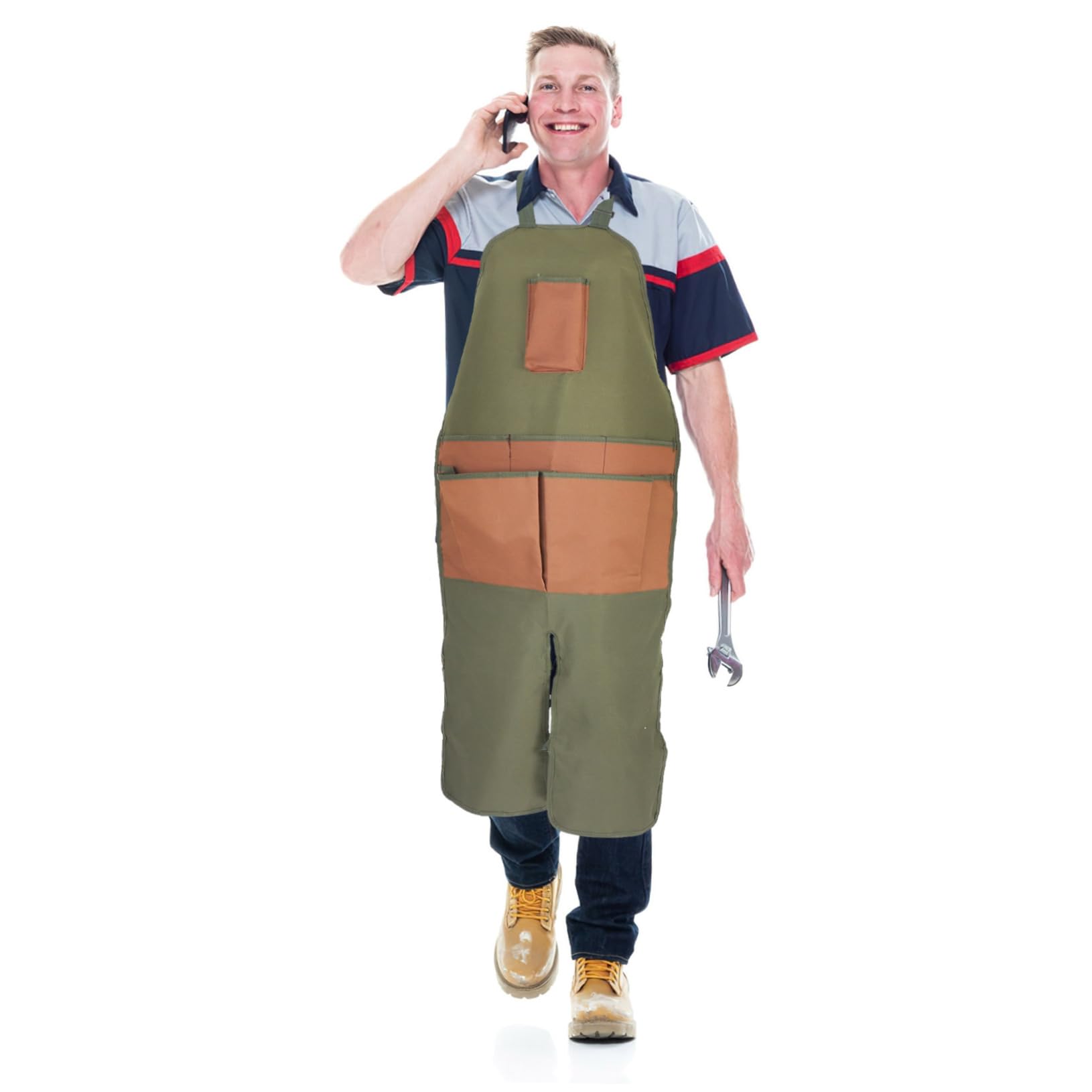 Alipis Gartenschürze Wasser Oxfordstoff aus verstellbare mit Multipocket Schutz Design und Beinschlitz vor Schmutz für Damen Herren für Gartenarbeit und Küchenschürze