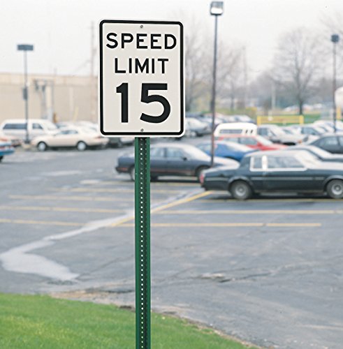 Brady 95047 6' Length, High-Tensile Strength Steel Baked Green Enamel On Hot-Rolled, Green Color U-Channel Sign Posts - Thumbnail 3