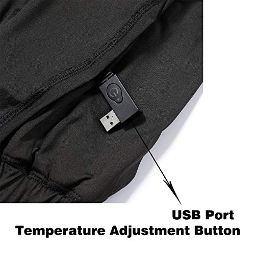 FERNIDA Heated Pants USB Electric Thermal Heating Trousers Cold-Proof Bottom Men/Women(Battery Not Included) (Black, Large) - Thumbnail 4